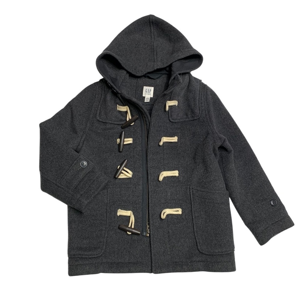 GAP‎ Kids 6-7 Y Charcoal Wool Blend Toggle Coat
